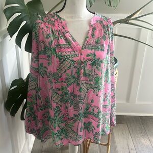 Lilly Pulitzer Elsa Silk Top size L